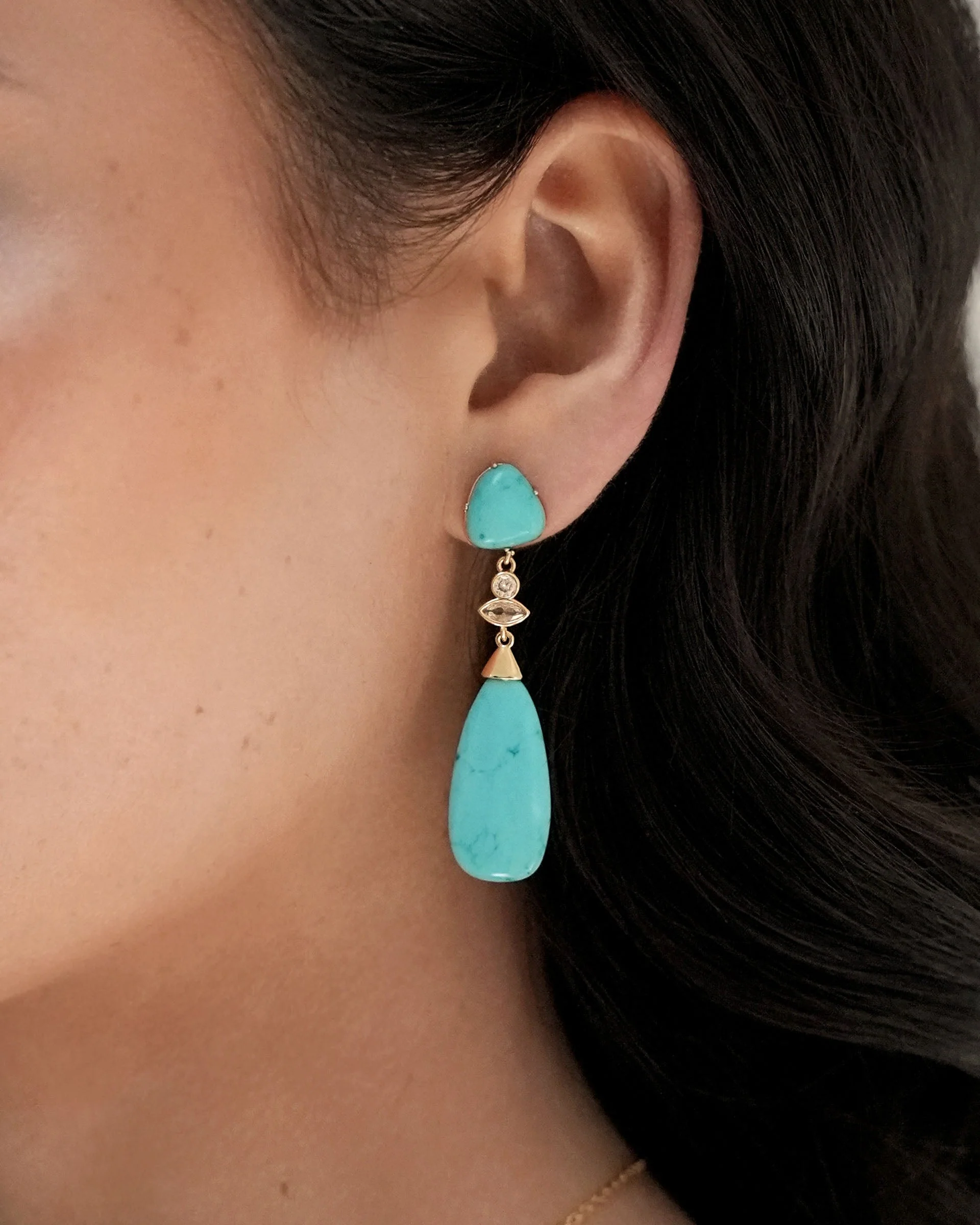 Turquoise Solstice Drop Earrings - Image 2