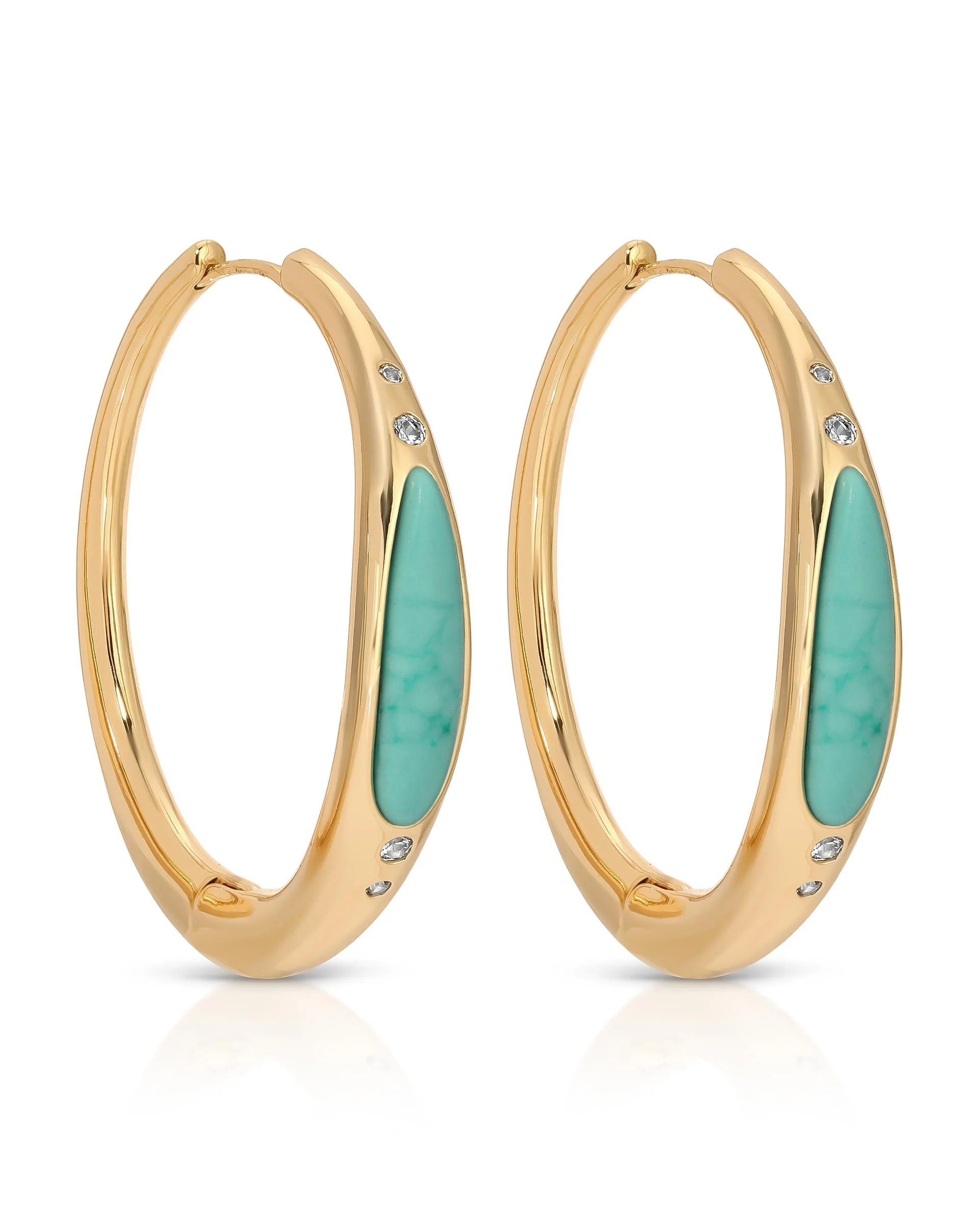 Turquoise Solstice Hoops - Image 4