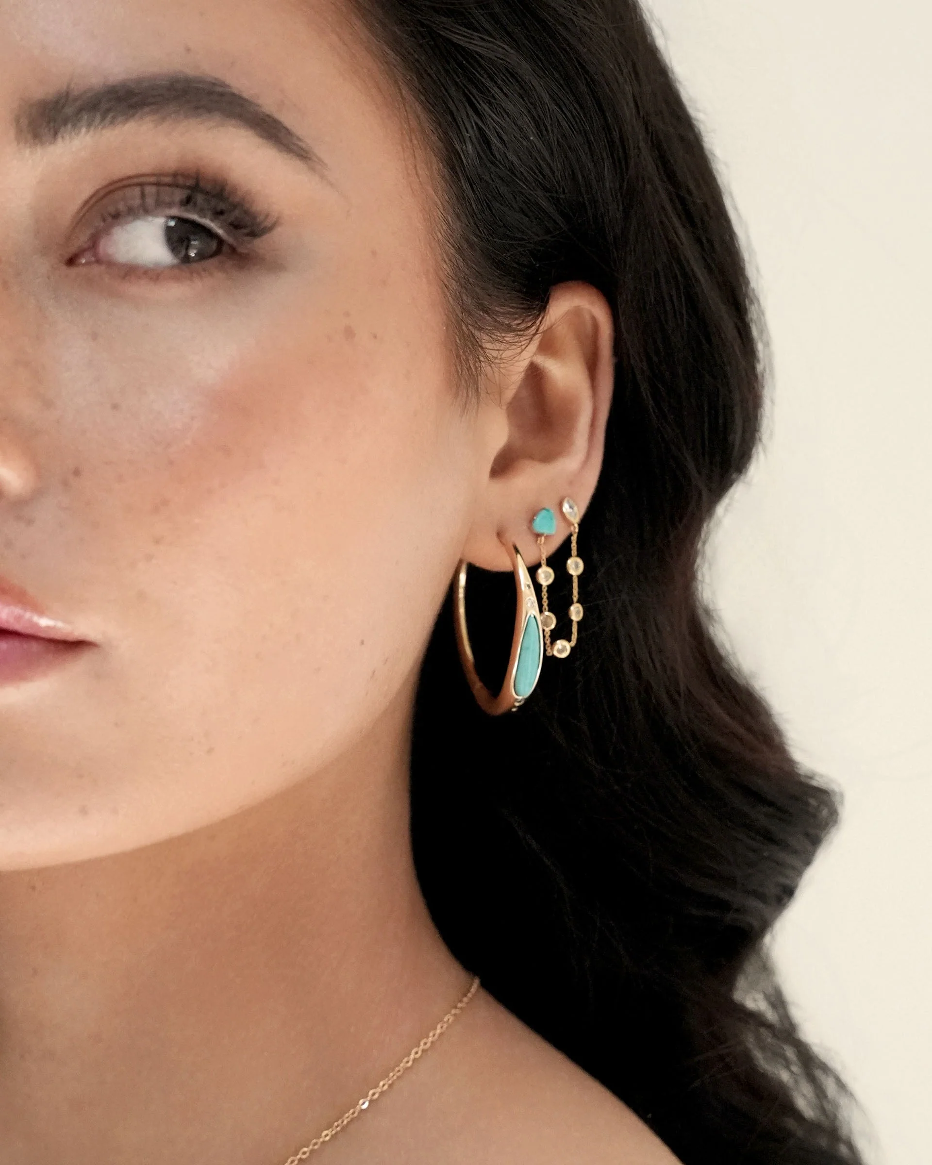 Turquoise Solstice Hoops - Image 5