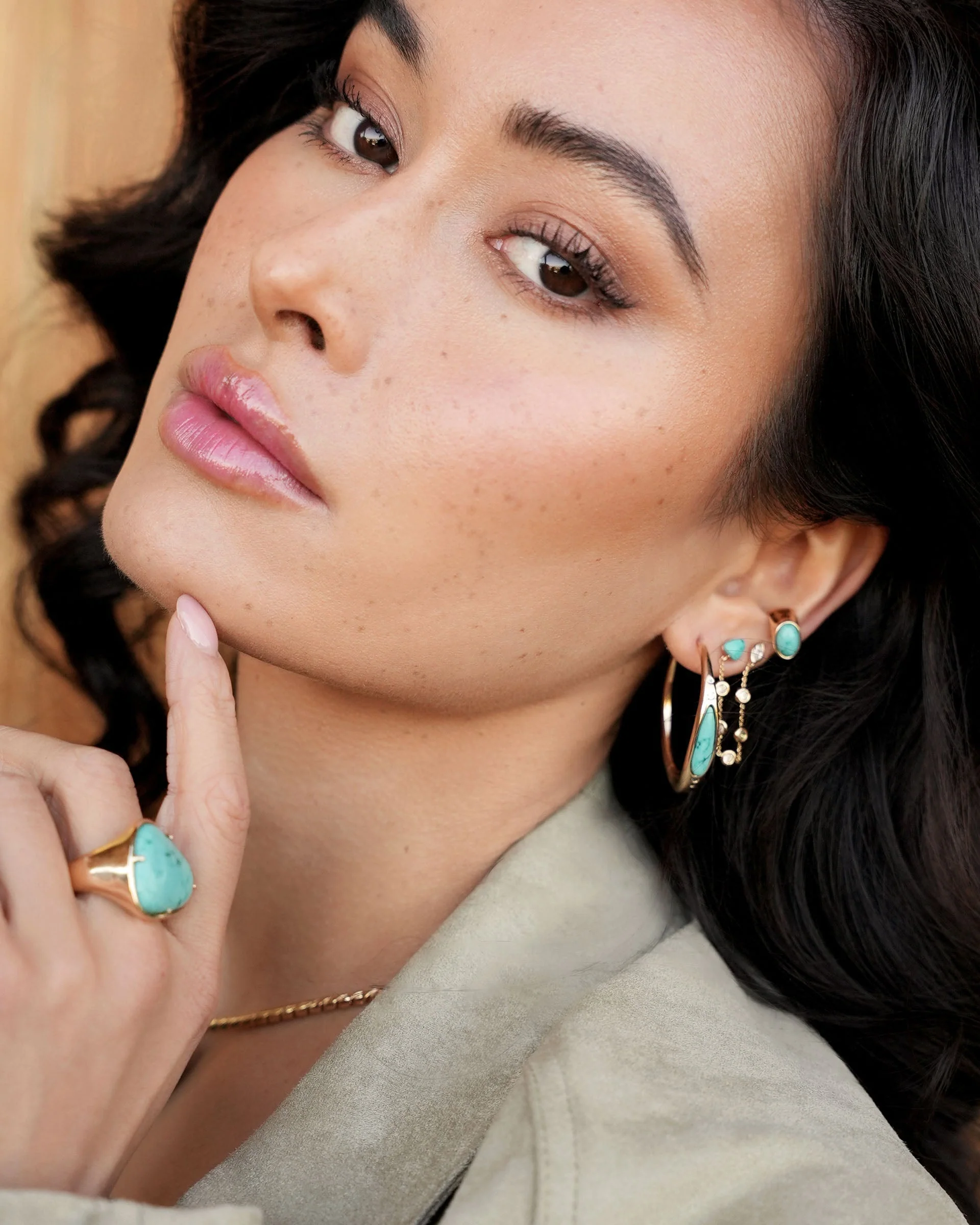 Turquoise Solstice Hoops - Image 7