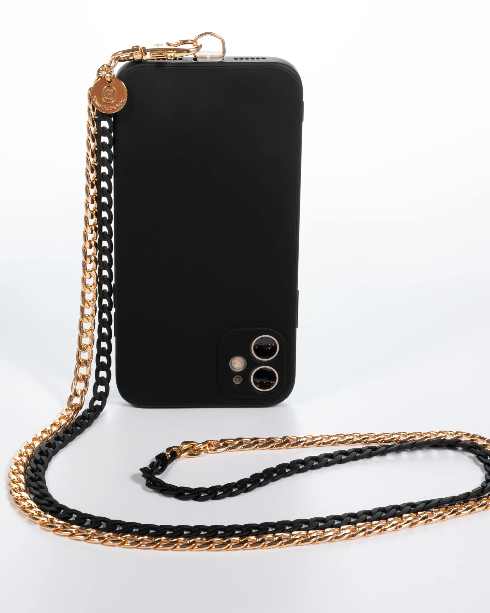 Two Tone Black N' Gold Crossbody Phone Chain