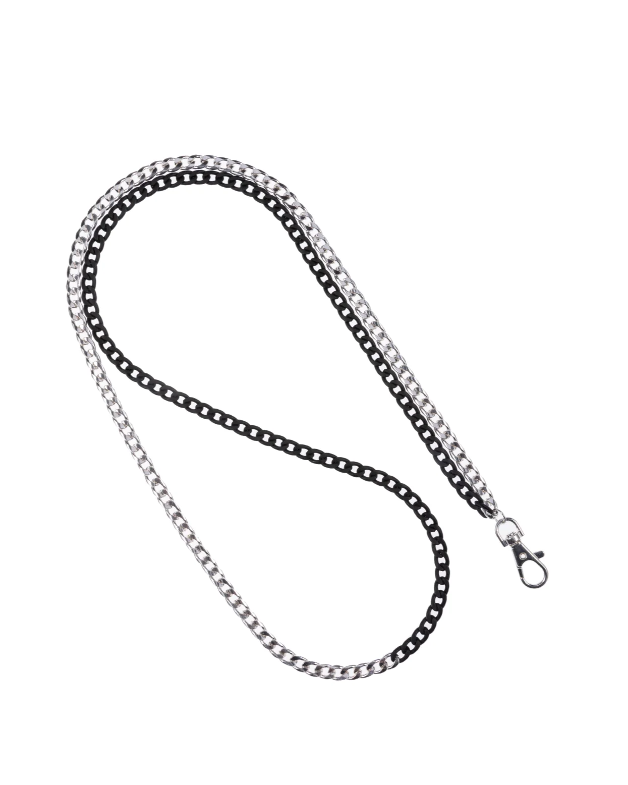 Two Tone Black N' Silver Crossbody Phone Chain - Image 2