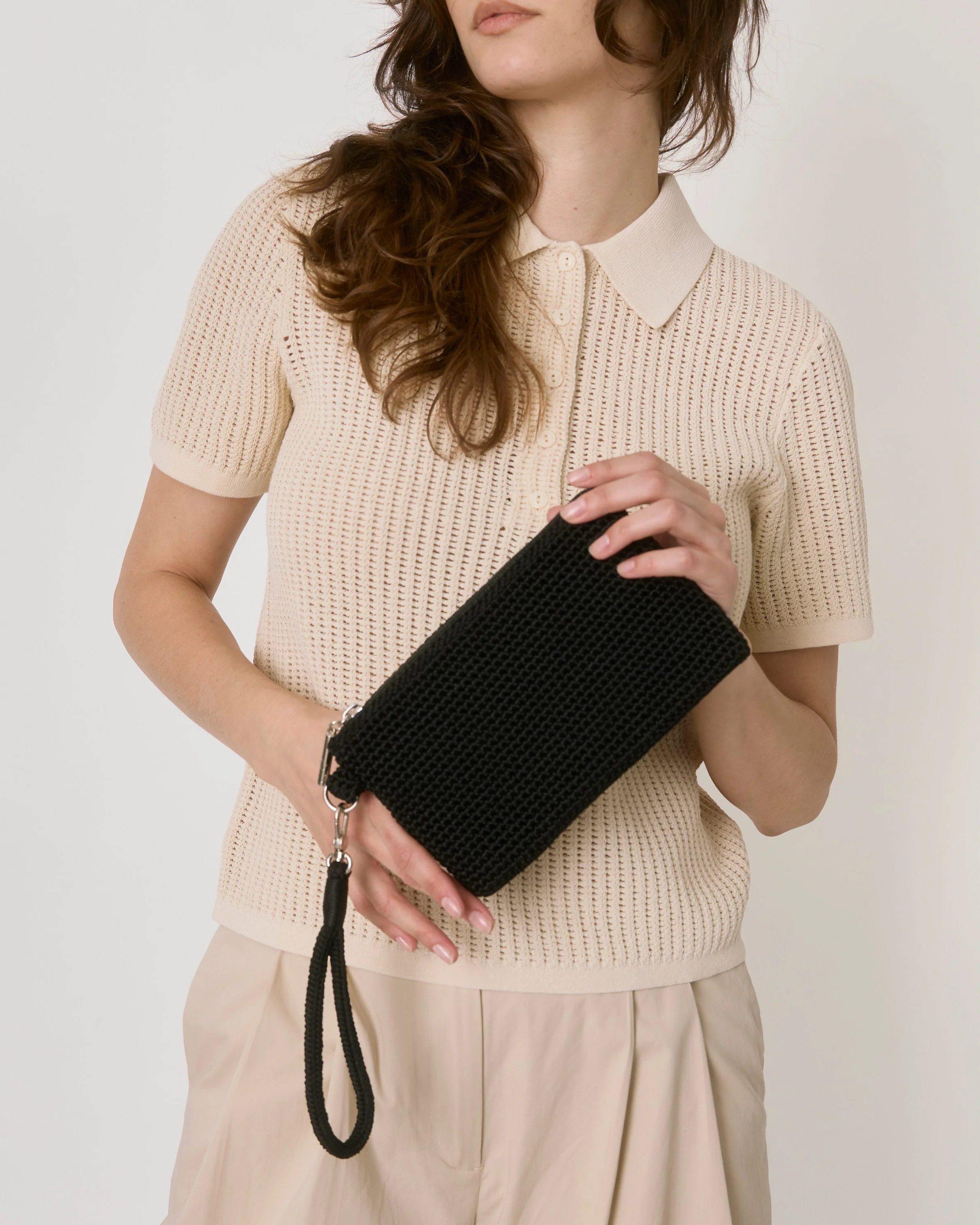 Vita Wristlet - Hand Crochet - Black - Image 2