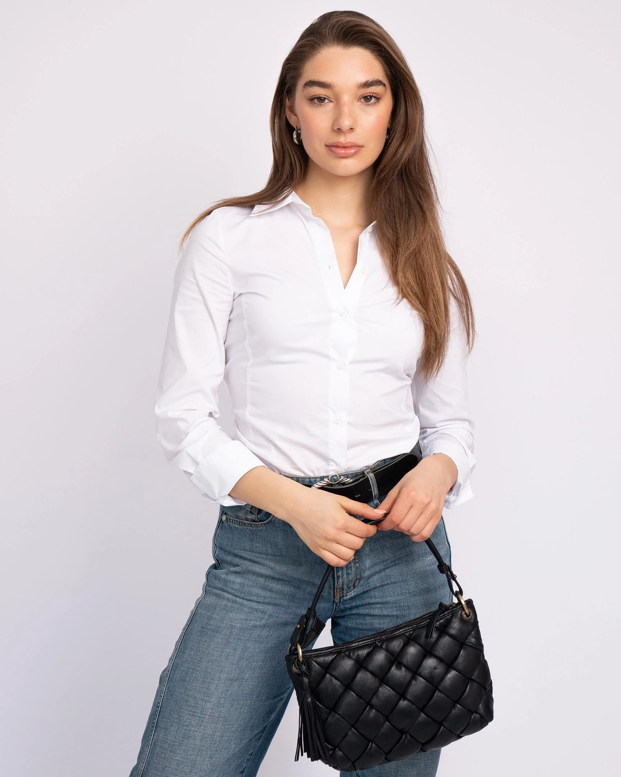 Wang | Woven Leather Shoulder Bag - Image 10